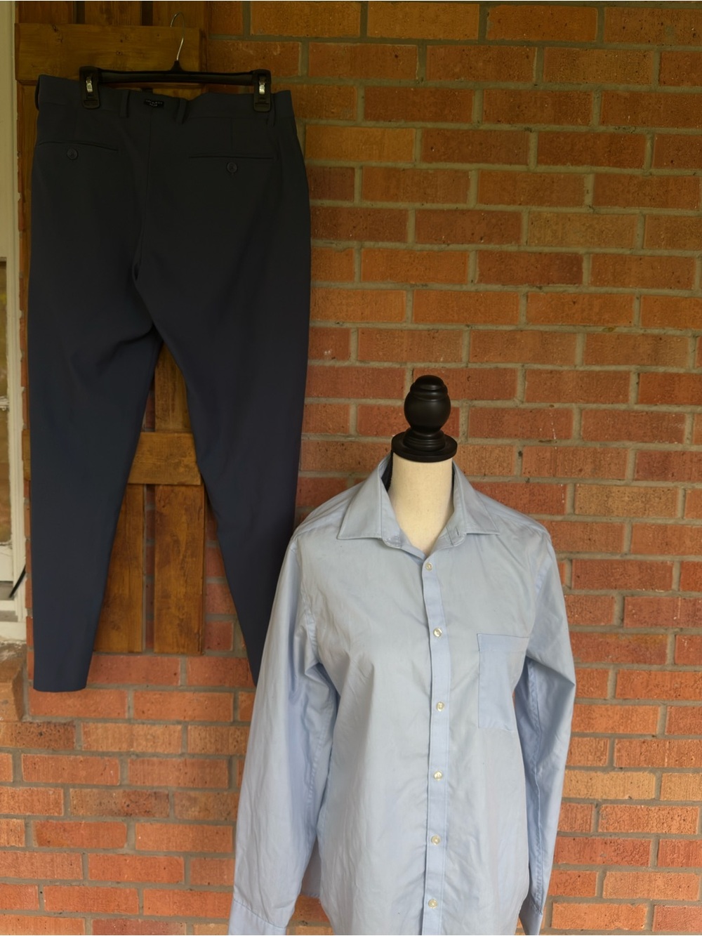 Men's Navy Dress Pants/Shirt Set- Classic Slim Fit